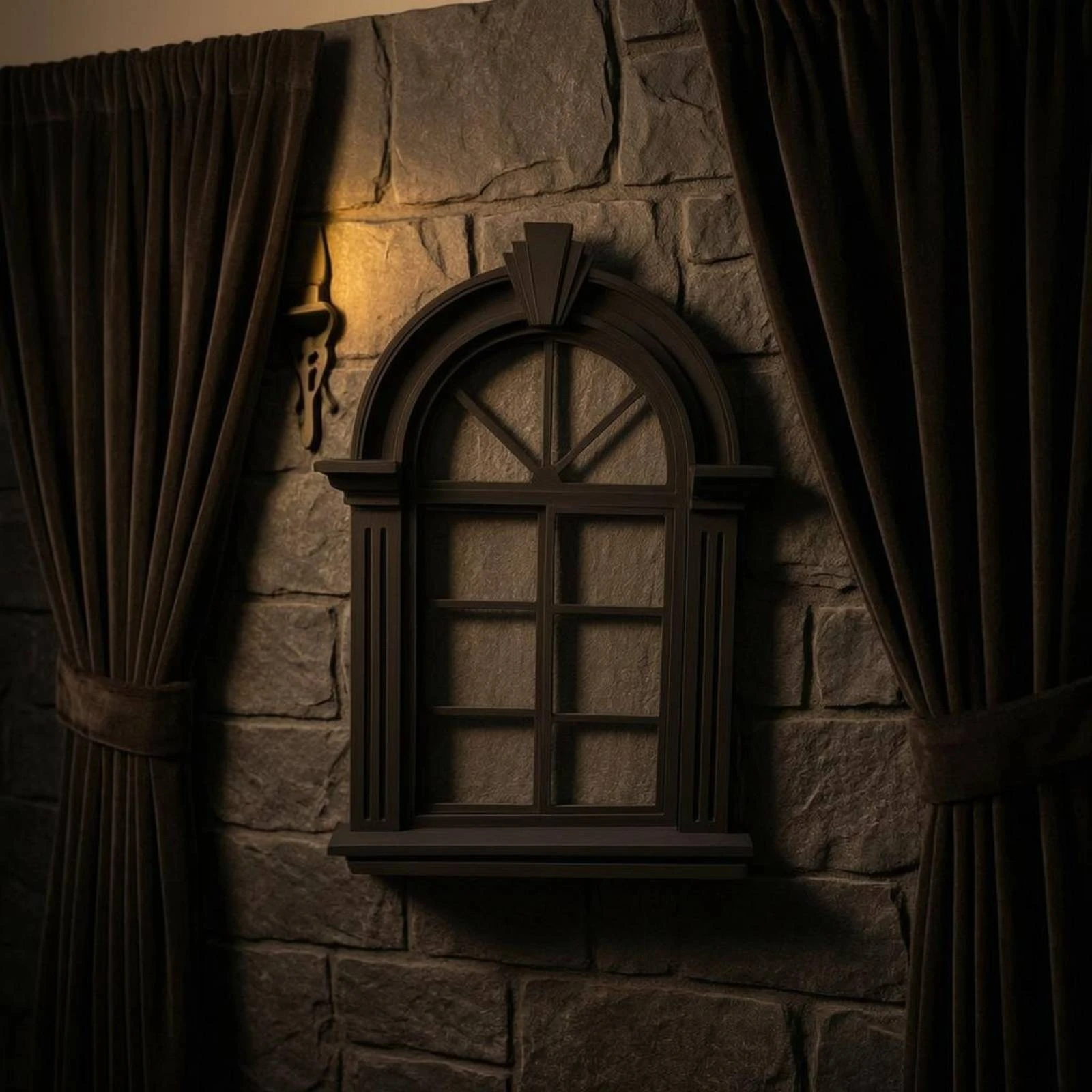 

Miniature Window Scene Tabletop Lattice Window Prop Openable