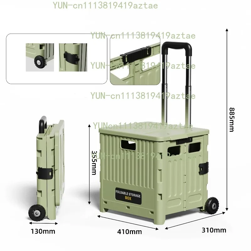 Portable Folding Multi‑Functional Cart Lightweight Trolley Shopping Camping Stall Use Accessories