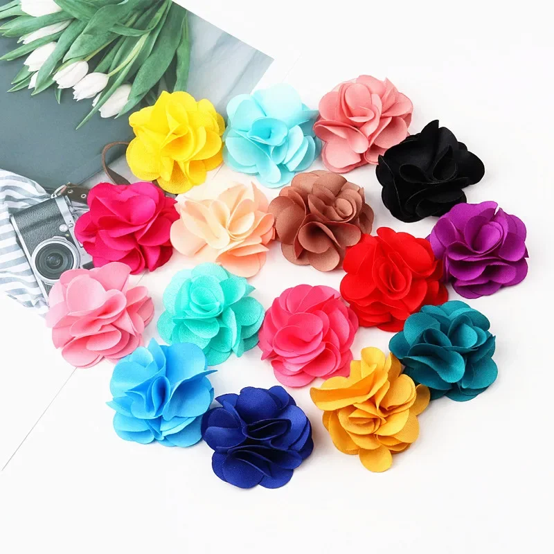 100Pcs Mix Colors Mini Chiffon Fabric Flower For Wedding Invitation Artificial Flowers For Dress Decoration