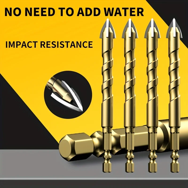 

Золотое крестовое сверло с 4 канавками — самоцентрирующаяся отвертка из высокоскоростной стали (HSS) для проектов по дереву, металлу и поделок