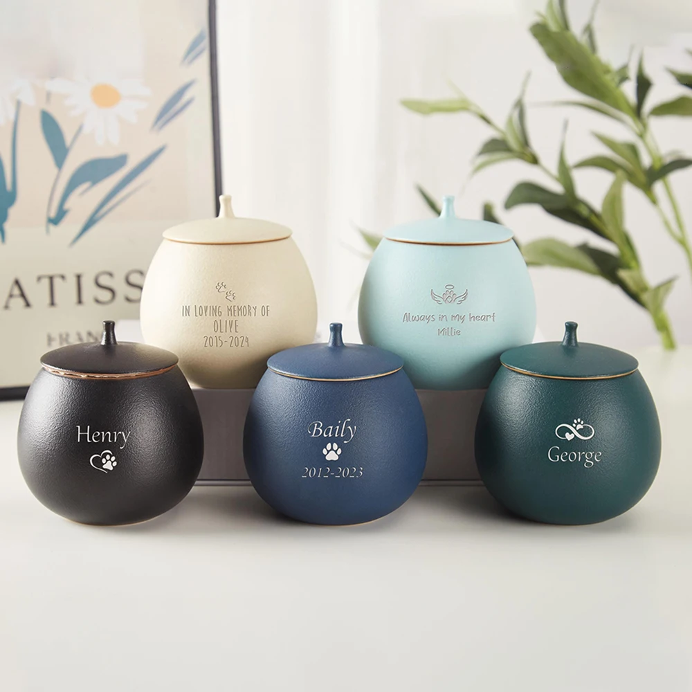 شخصية السيراميك الحيوانات الأليفة تذكار الكلب القط الطيور الجرار مخصص السيراميك Mmini الحيوانات الأليفة الجرار القط أرنب خنزير رماد الأثار #1