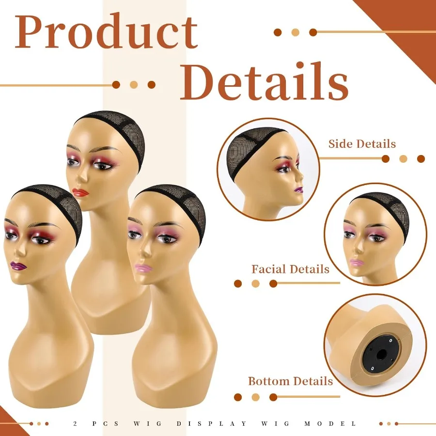 Leinuosen 2 أنثى عارضة أزياء واقعية رئيس للشعر المستعار 19 نابض بالحياة البلاستيك القزم رئيس عرض رؤساء للنظارات الشمسية أقراط يهودي