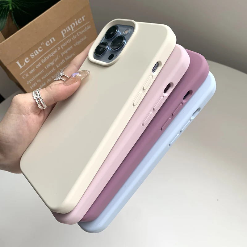 For iPhone 14 13 15 Pro Max Case Luxury Liquid Silicone Phone Case for iPhone 11 12 Pro Max XS XR 7 8 14 15 Plus Protection Case
