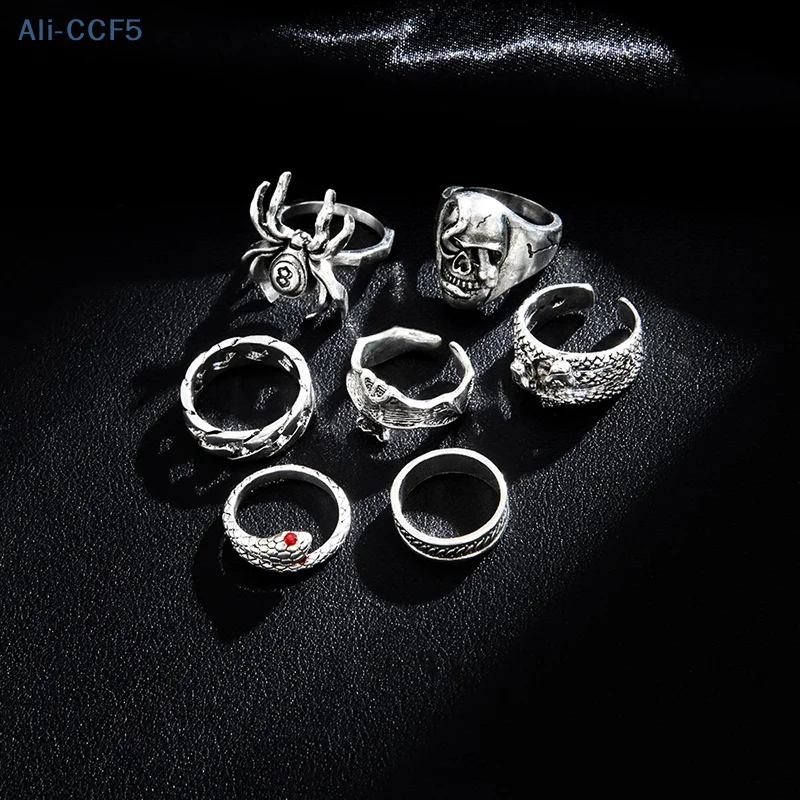 

Punk Snake Rings Gothic Spider For Men Fashion Jewelry Accessories Retro Entanglement Snake Adjustable Rings For Women