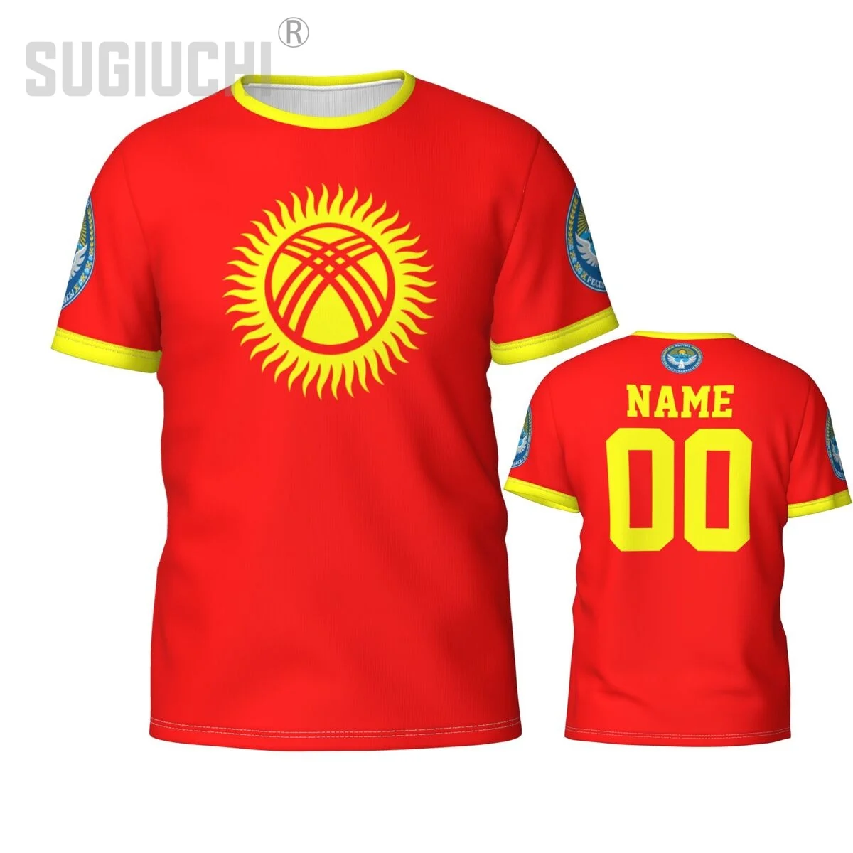 Custom Name Number Kyrgyzstan Flag Emblem 3D T-shirts For Men Women Tees team Clothes Soccer Football Fans Gift T shirt view 2