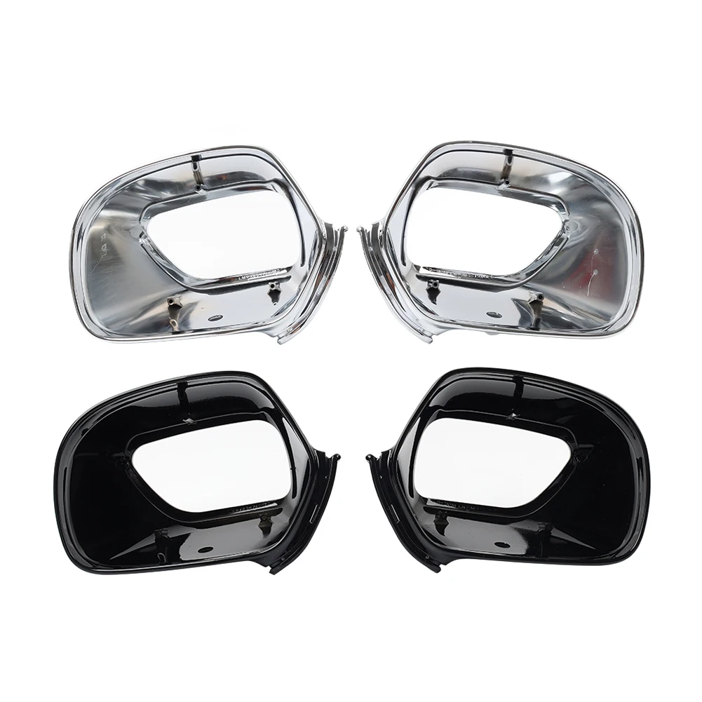 1Pair Black/Chrome Rear View Side Mirror Housing Case Cover For Honda Gold Wing GL1800 GOLDWING 2001-2011 ABS Plastic
