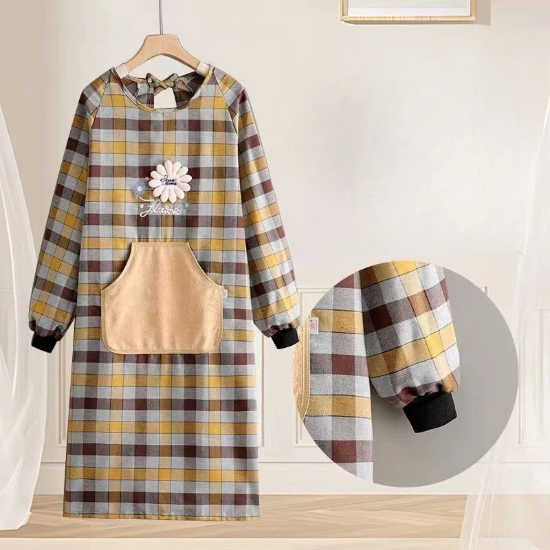 

Фартук для кухни, дома, новый женский, из чистого хлопка, супер водонепроницаемый и маслостойкий