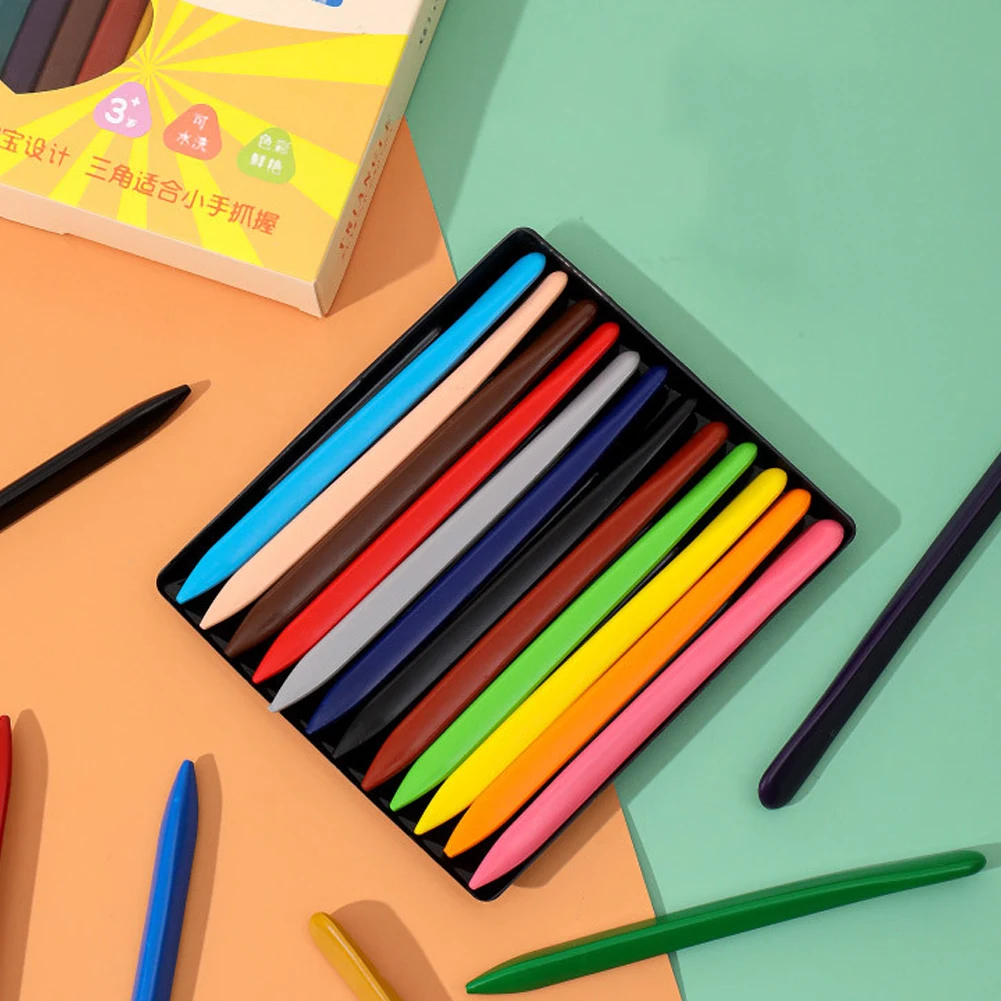 ダブルヘッドプラスチッククレヨン、汚れない、アート、学習、文房具、家庭用および学校用