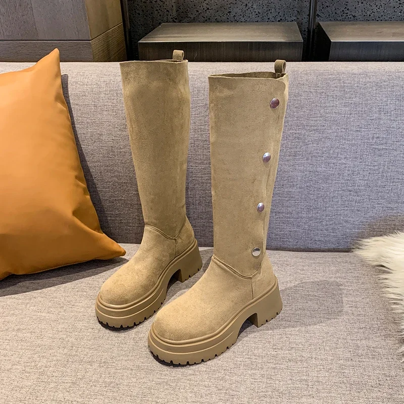 

Mid Heel Square Heel Modern Boots Winter Zip Round Toe Women's Shoes on Sale 2024 Fashion High Heel Sold Concise Women's Boots