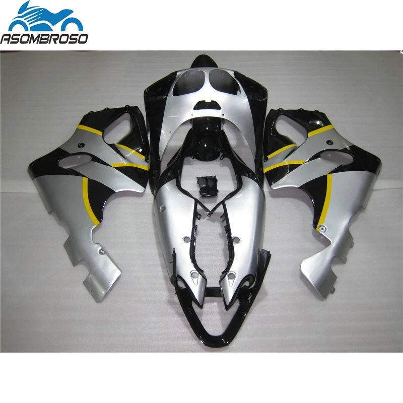 Street Motorcycle parts for Kawasaki Ninja ZX7R fairing kit 1996-2003 silver black fairing set zx7r 96 97 98 99 00 01 02 03 HX74