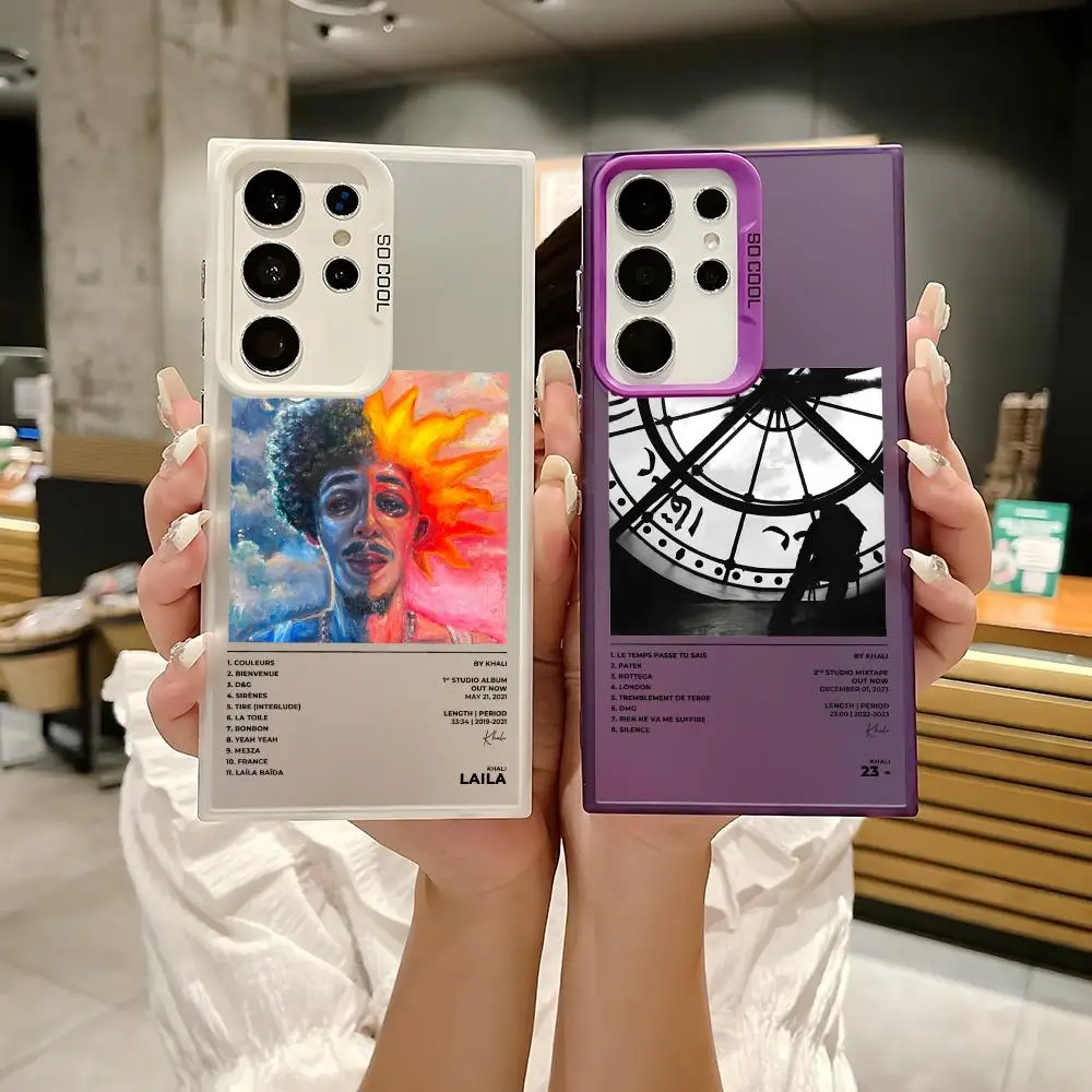 French Rapper K-Khali Phone Case For Samsung Galaxy S25 S24 S23 S22 S21 Ultra Plus Laser Hard Colorful Matte Shockproof