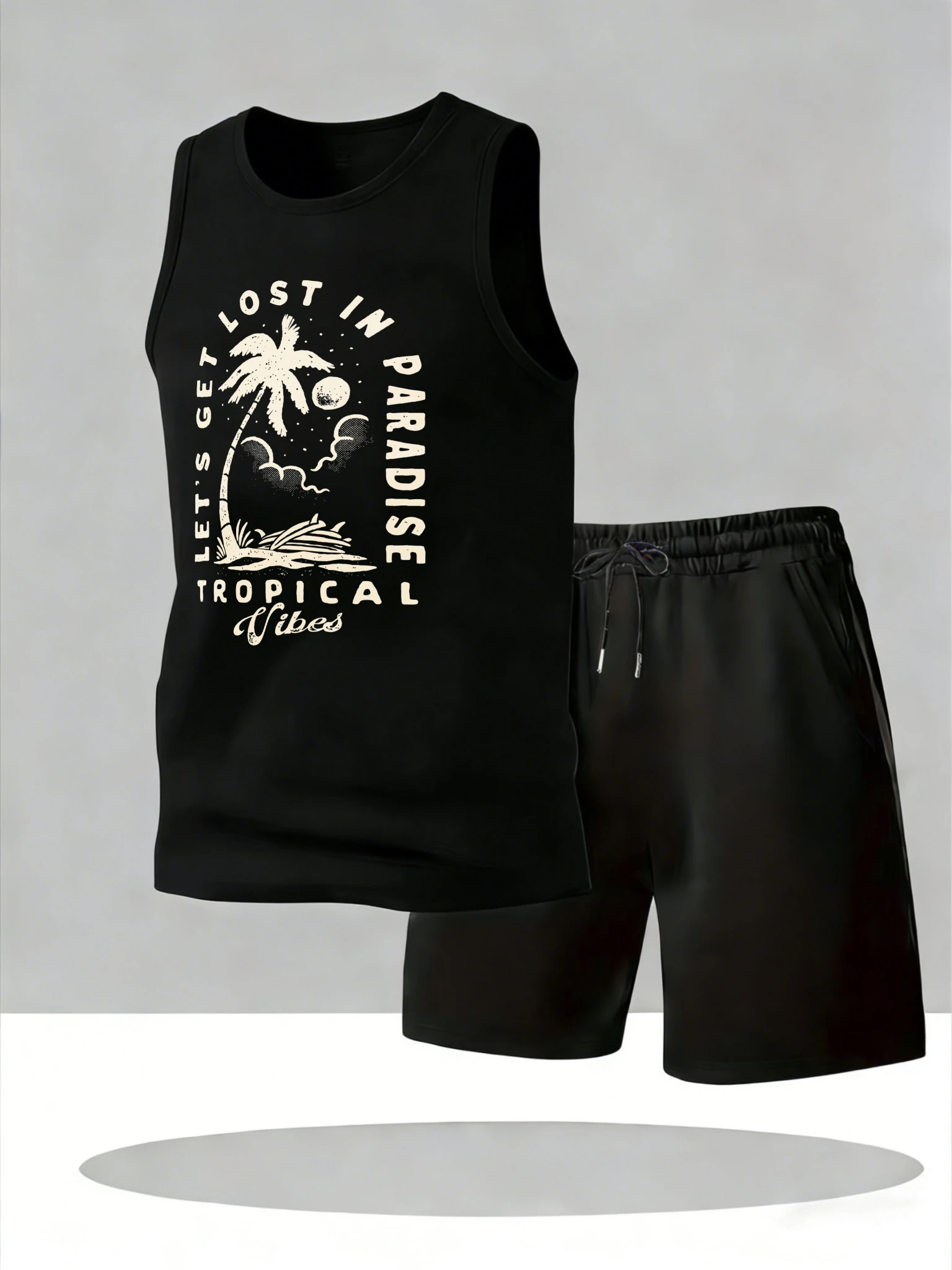 

Men's Tank Top Sets 2026 Summer Quick drying clothing set Breathable running crewneck oversize Old money man seaside sports