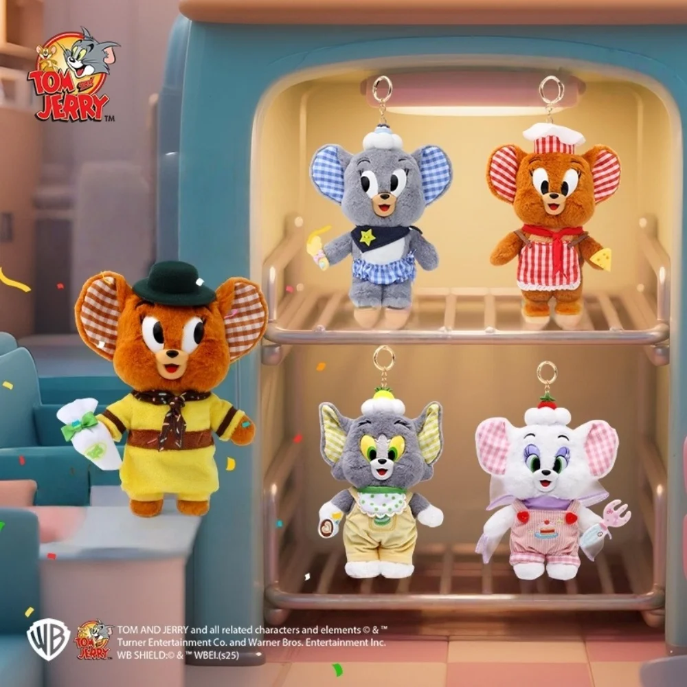 Genuine Anime Tom and Jerry Doll Dessert Baking Series Plush Toys Backpack Ornaments Hanging Girls Women Gifts