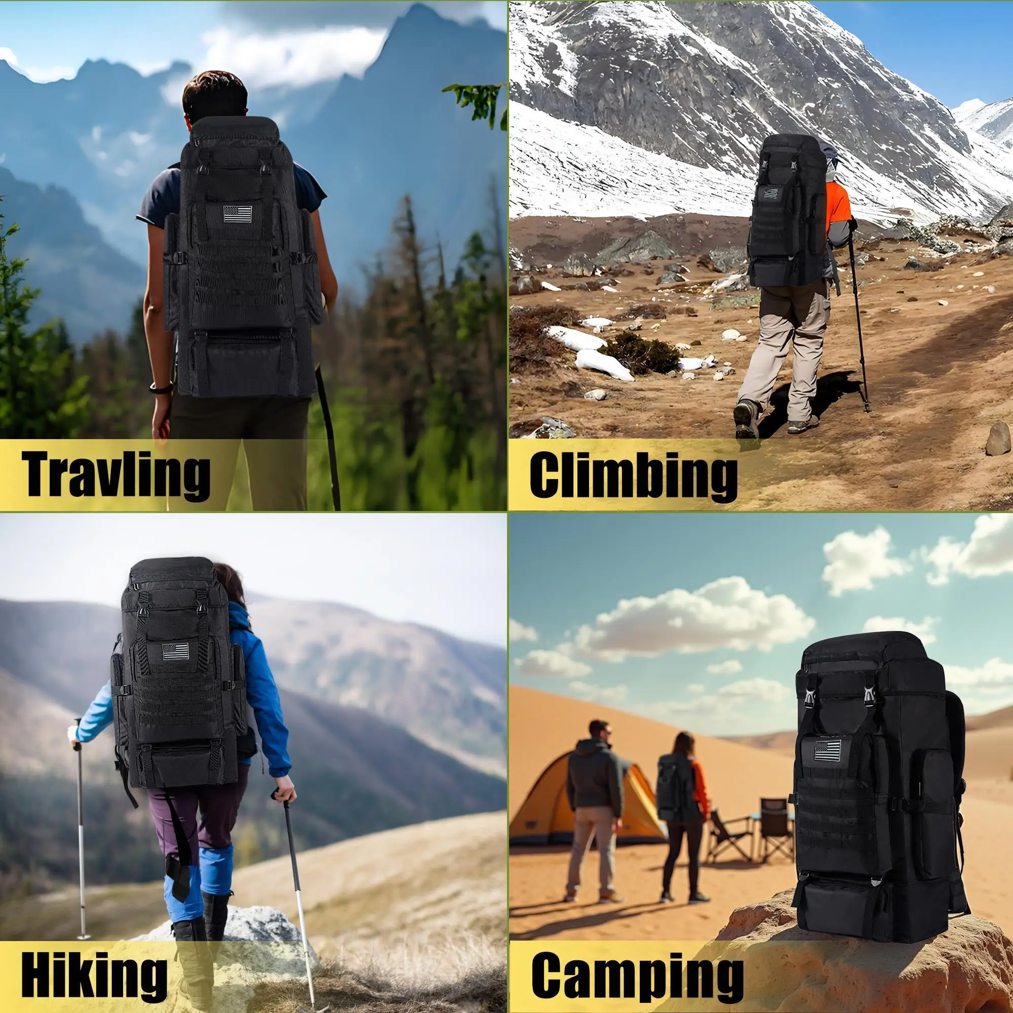 حقيبة ظهر احترافية للتنزه سعة - مراجعة Outdoor Camping Backpack وسعره