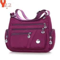 Yogodlns Oxford Waterproof Shoulder Bag Women Casual Crossbody Bag Multifunction Shopping Handbag Large Capacity Messenger Bag