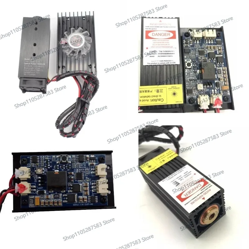 Actual measured power 7000mw laser module 7w high-power 445nm blue light engraving machine accessory 12vttl - view 5