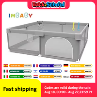IMBABY Baby Playpens Light Gray Corralito for Baby Playground with Pull Ring Child Safety Barrier Fence Ball Box Game Playpen