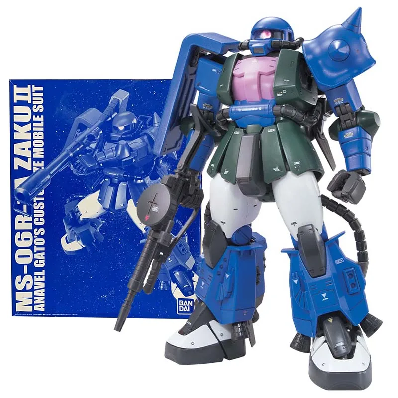 Bandai Figure Gundam Model Kit Anime Figures PB MG 1/100 Zaku 2 Anavel Gato Mobile Suit Gunpla Action Figure Toys For Boys Gifts