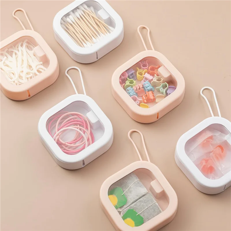 

6 шт. портативный органайзер для резинок для волос, дорожные контейнеры для хранения, штабелируемая коробка для булавок, ватных тампонов, заколки для волос, серьги, простые в использовании-AC