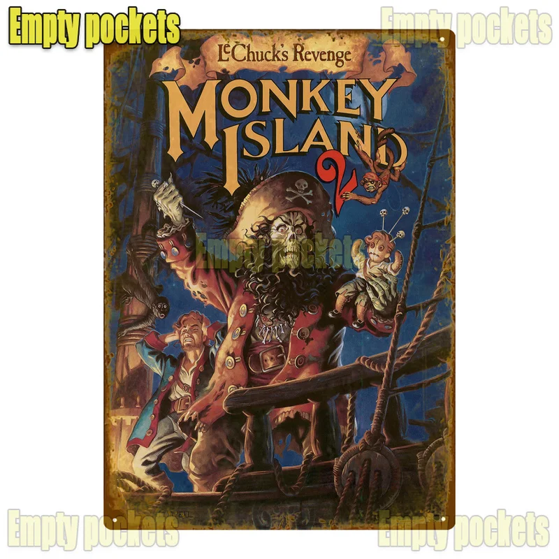 Classic Game The Secret of Monkey Island Metal Signs Garage Decoration Home Cinema Kitchen Design Tin Sign Posters Gift for Kids