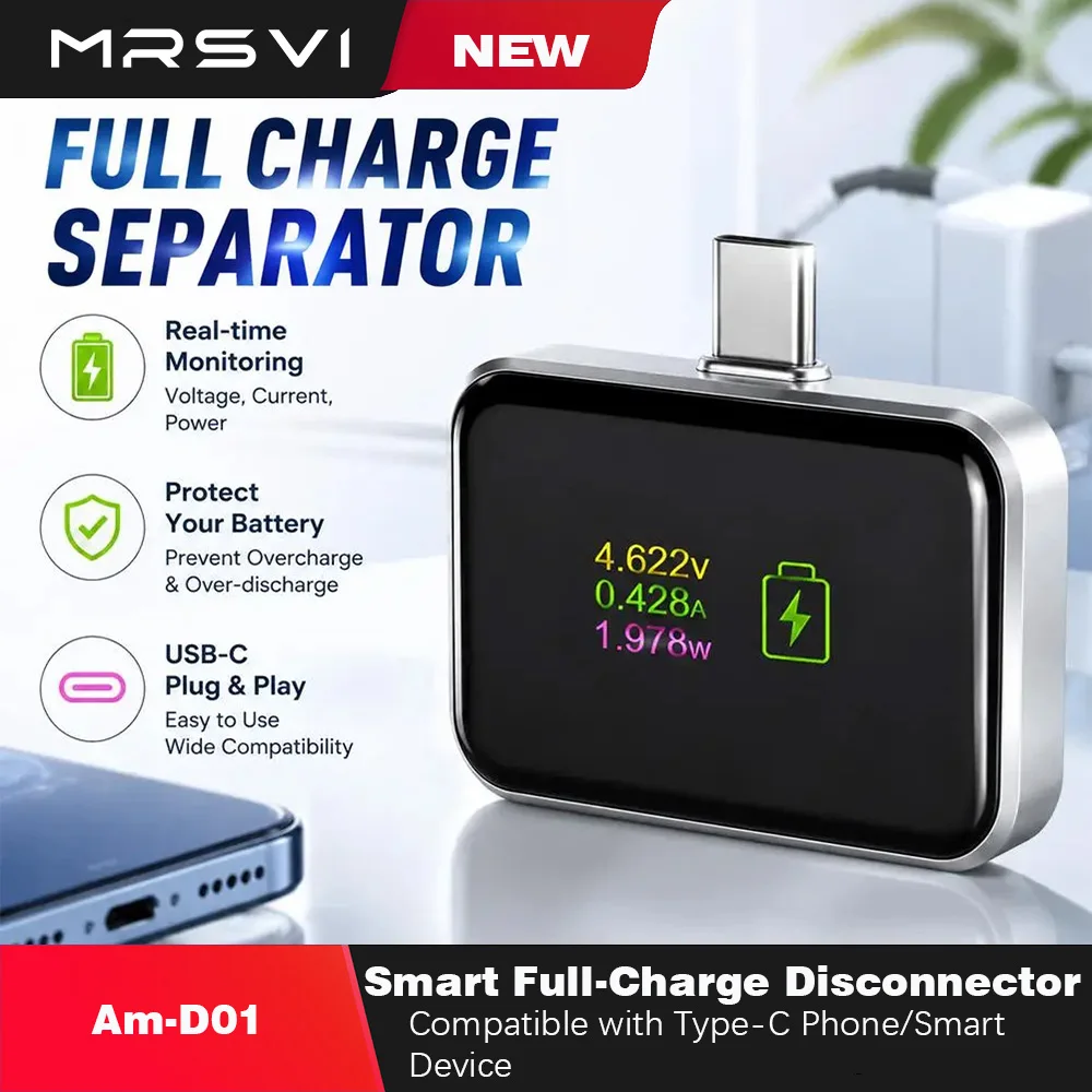 MRSVI 140W Type-C Phone Charger Fast Charging Adapter Digital Display Automatic Power-Off Full Charge Separator For Smart Device