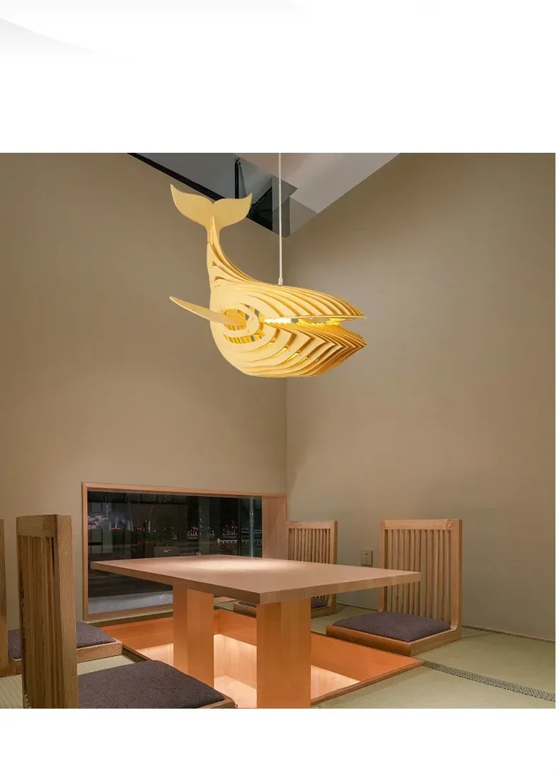 Whale chandelier Japanese Restaurant bedroom childrens room fish chandelier clothing store  personality decorative lamps