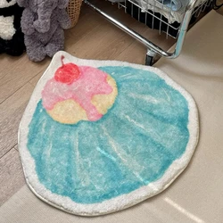 Cute Cake Home Living Room Decoration Carpets Irregular Blue Bedroom Bedside Carpet Cartoon Girl Room Rug Soft Coffee Table Rugs