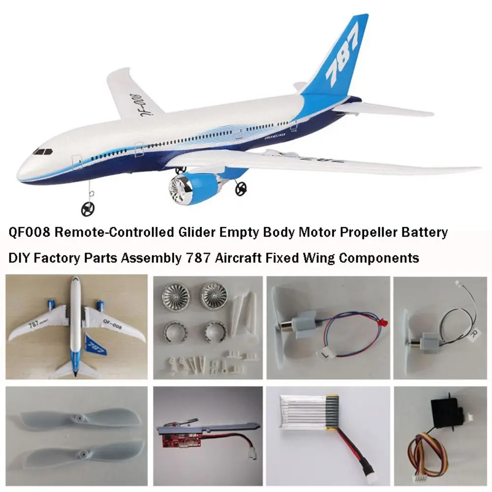 High Quality Multistyles QF008 Remote-Controlled Glider Plastic Mini Empty Body Motor Propeller 787 Aircraft Fixed Wing