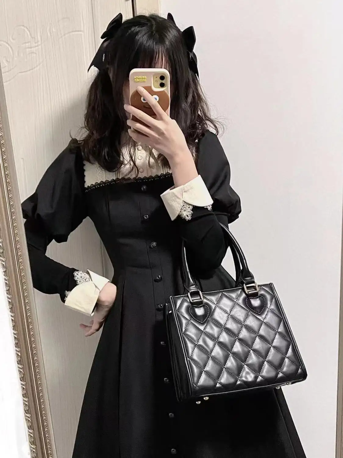 Moda JIAERDI torebki damskie słodkie słodkie diamentowe kratownica torba na ramię Harajuku Lolita torba Crossbody damskie