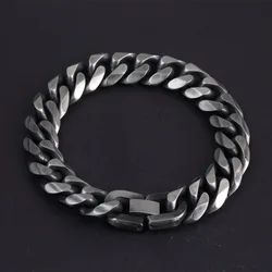 Titanium Steel Retro Simple Cuban Bracelet Hipster men's Hip Hop Bracelet Atmospheric Personality Jewelry