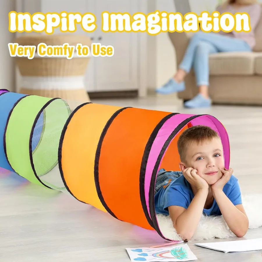 2er-Pack Play TunnelPop Up Crawl Through Tunnel Spielzelt für die Öffnung von Babys oder Haustieren Crawl Tunnel Toy mit atmungsaktivem Mesh-Spielzelt