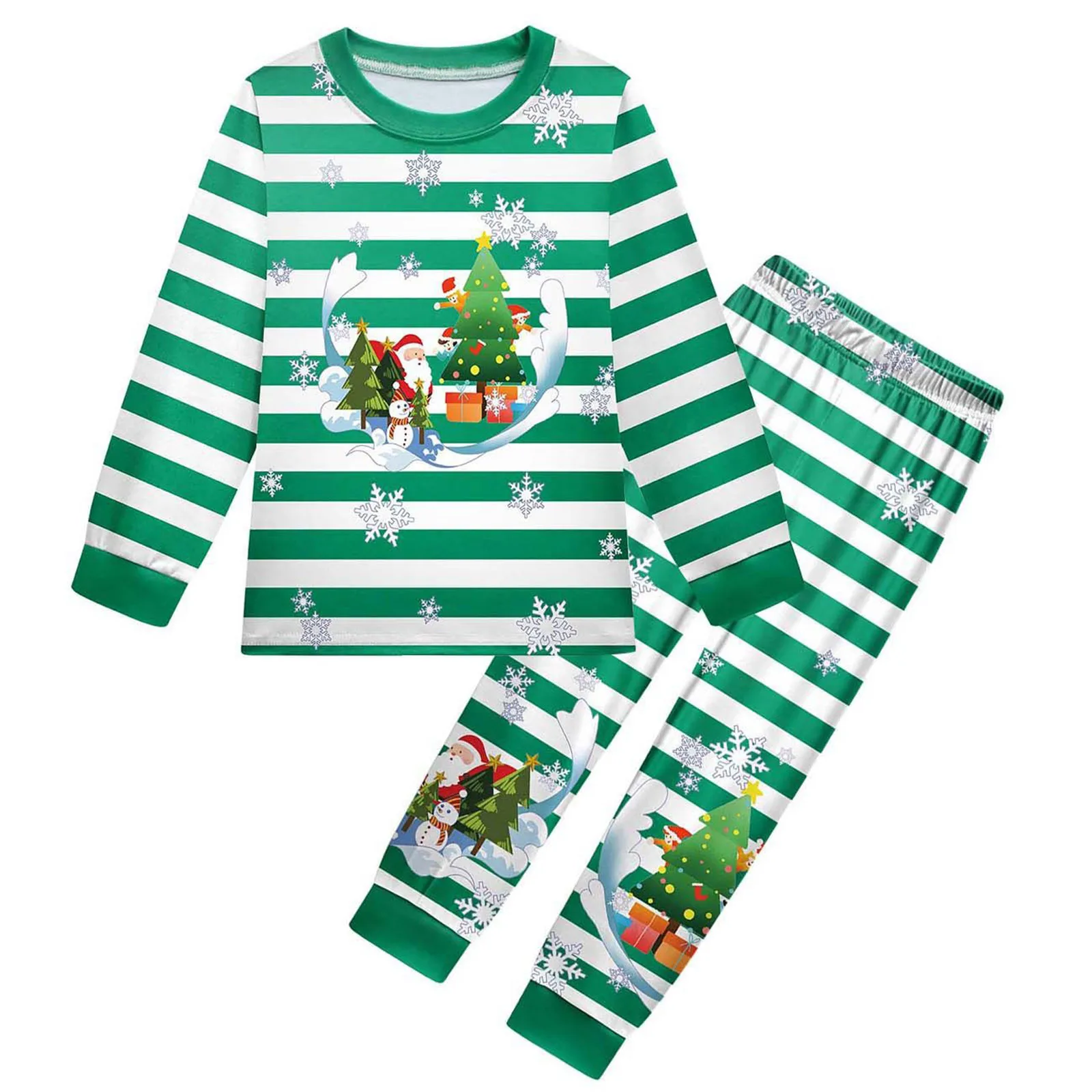 Christmas Pajamas For Children Girls Boys Santa Claus Xmas Pajama Prints Set Cotton Pjs Baby New Year Sleepwear Kids Clothes Set