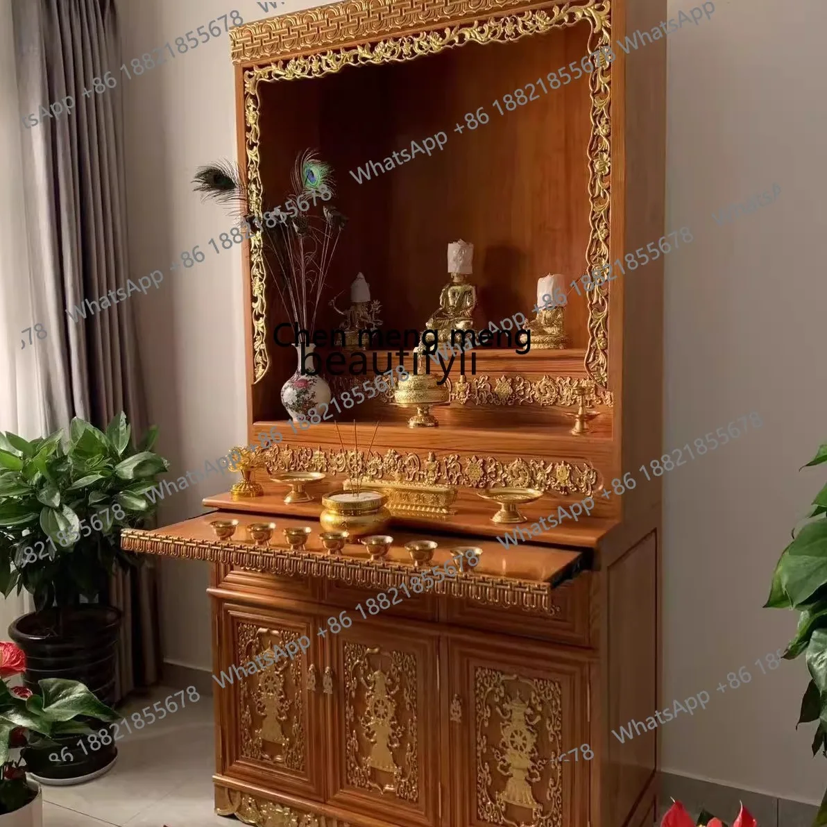 

Altar Buddha God Table Wealth God Hall Offering Table Cabinet Buddha Altar Solid Wood Offering Buddha Cabinet H