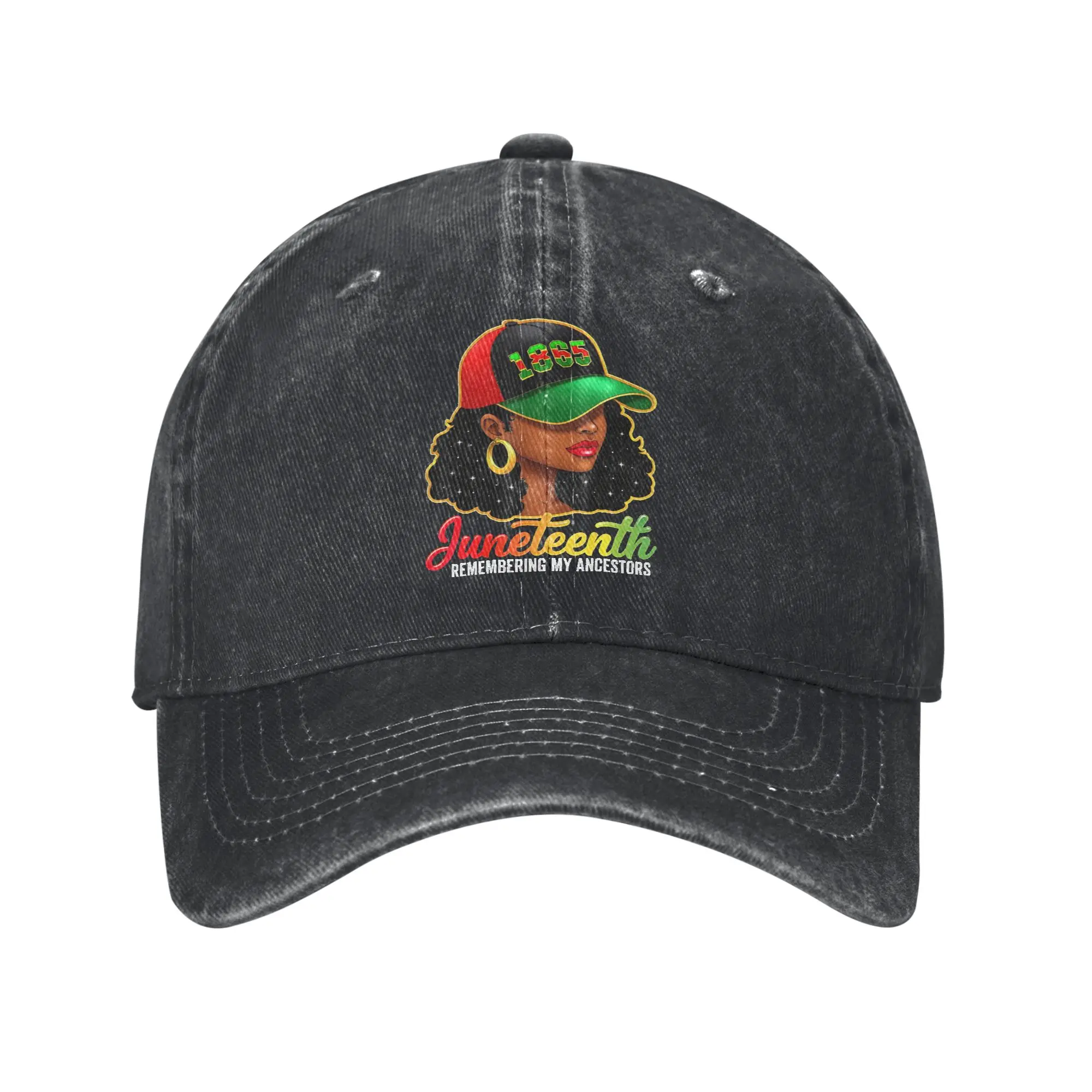 Juneteenth Remembering My Ancestors Black Unisex Baseball Caps  Distressed Washed Hats Cap Outdoor Workouts Gift Headwear