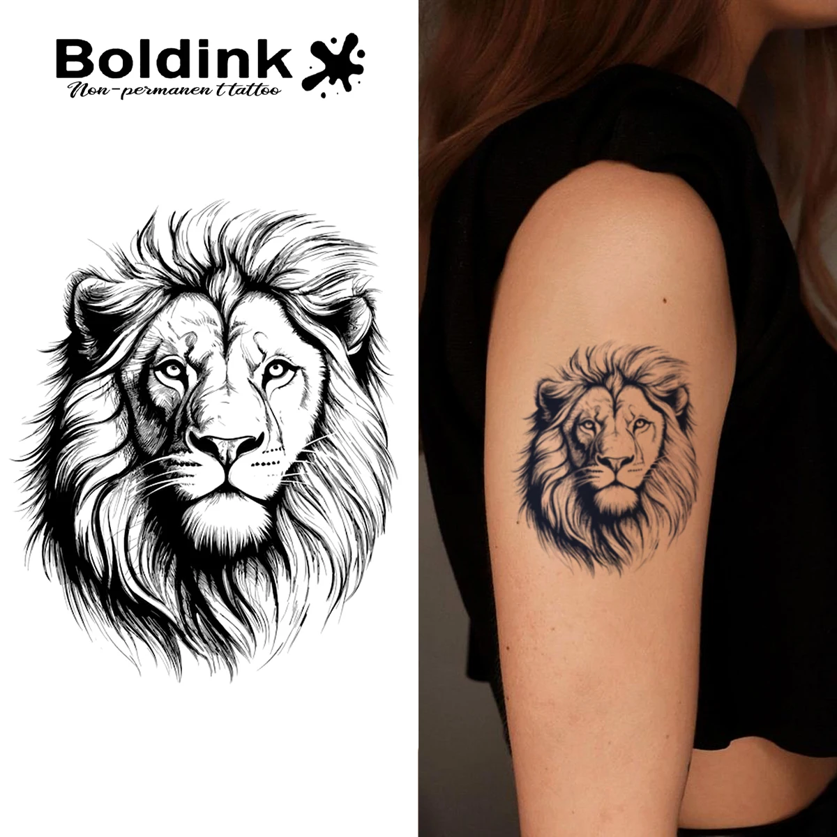 Boldink Animal collection Temporary Tattoo,Lasts To 15 Days New Technology Magic Waterproof Semi Permanent Sticker.