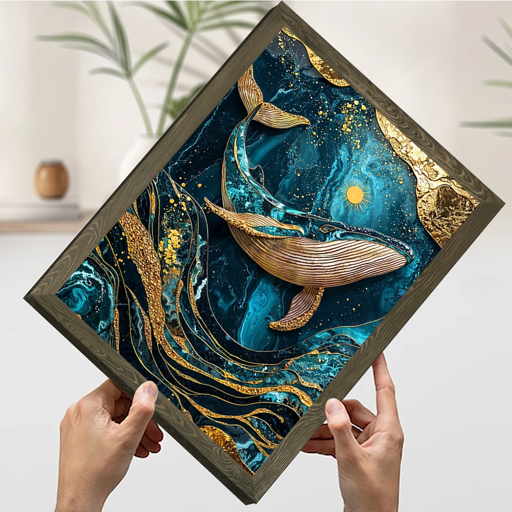 البحر السماوي Kintsugi الفن الطباعة المشارك صور الرسم على لوحات القماش الجدارية للإكسسوارات الداخلية غرفة المعيشة الديكور #3