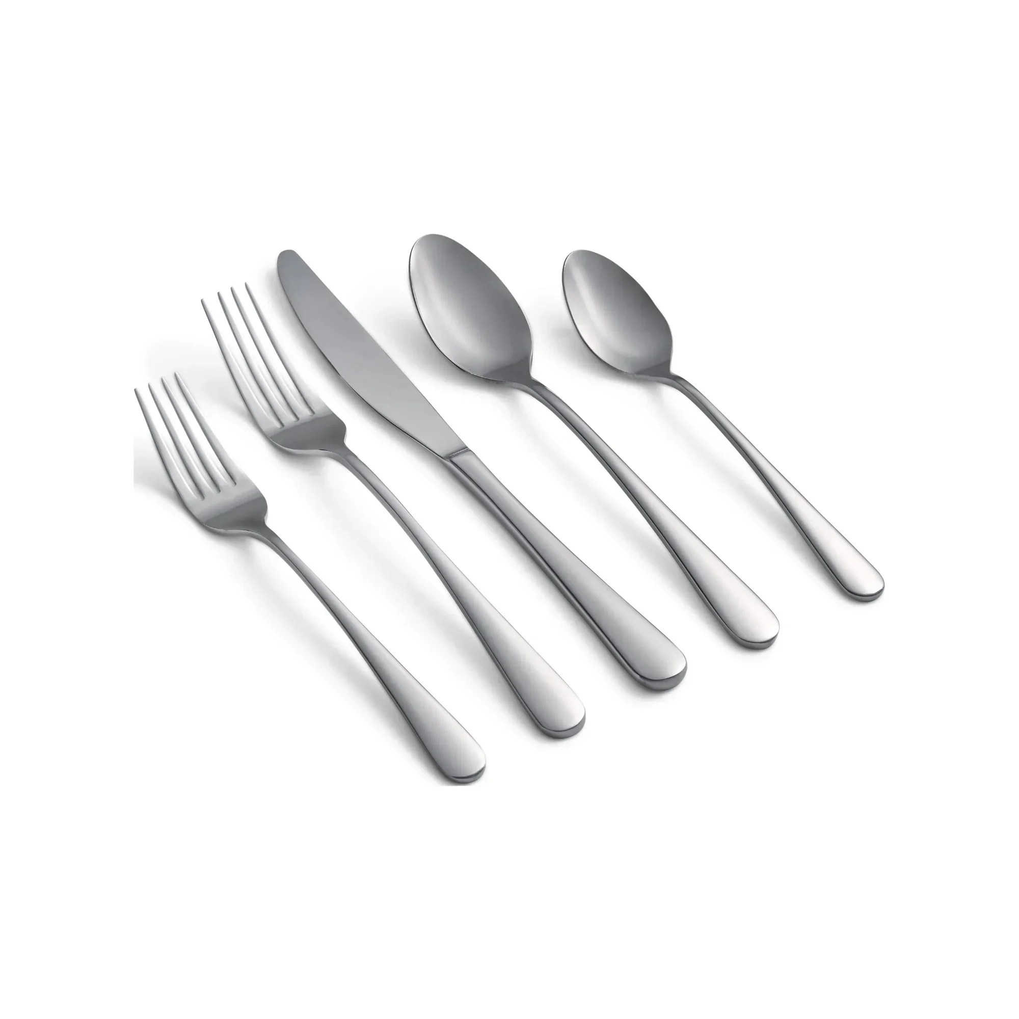 

Forged Stainless Steel 20-Piece Flatware Set, Service for 4, Mirror Polish Dishwasher Safe & Housewarming Gift