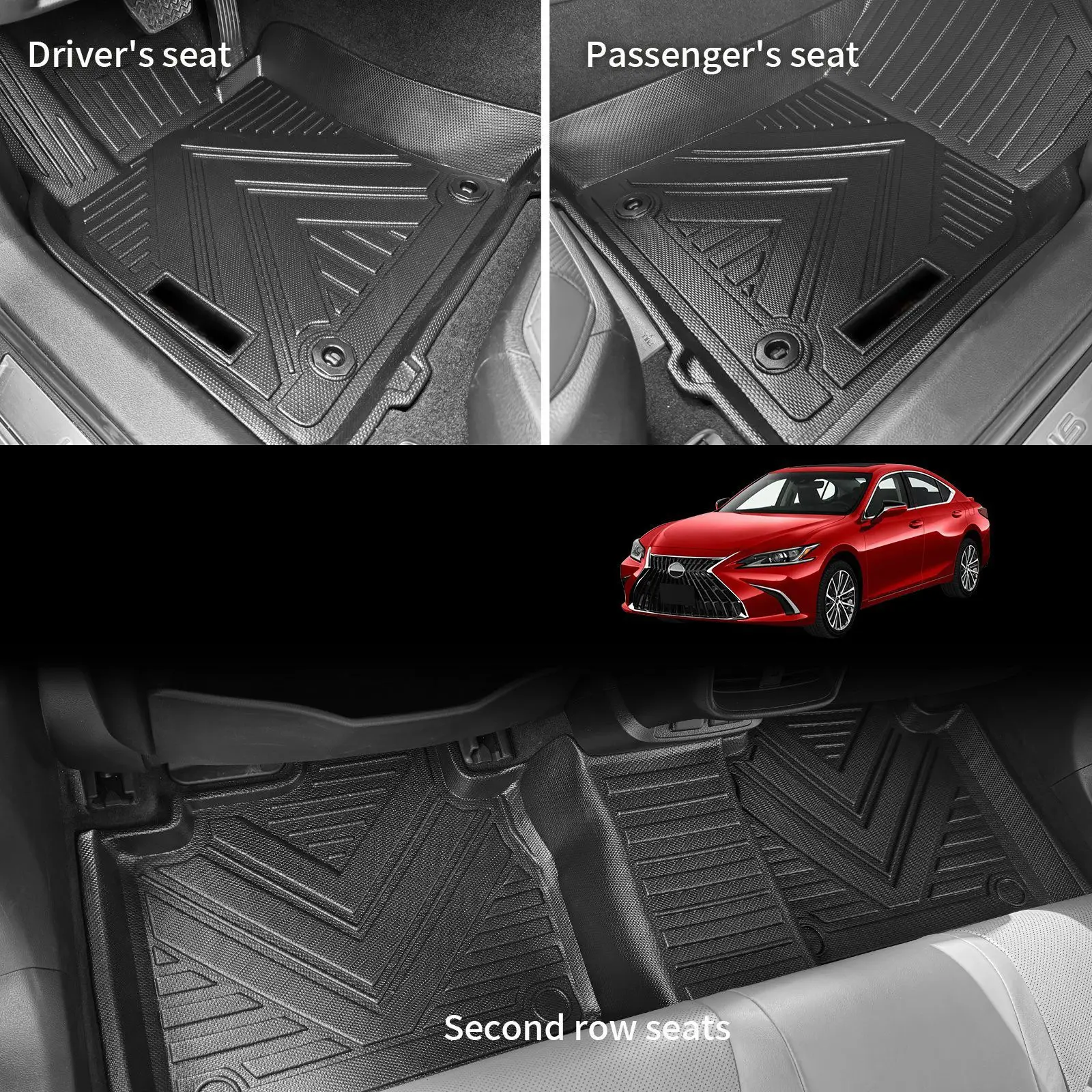 LHD For Hyundai Santa Fe 2024-2025 7 Seats TPE Floor Mats & Rear Trunk Mat Anti-Slip Dirt-Resistant Cargo Liner Set Accessories detail image 8