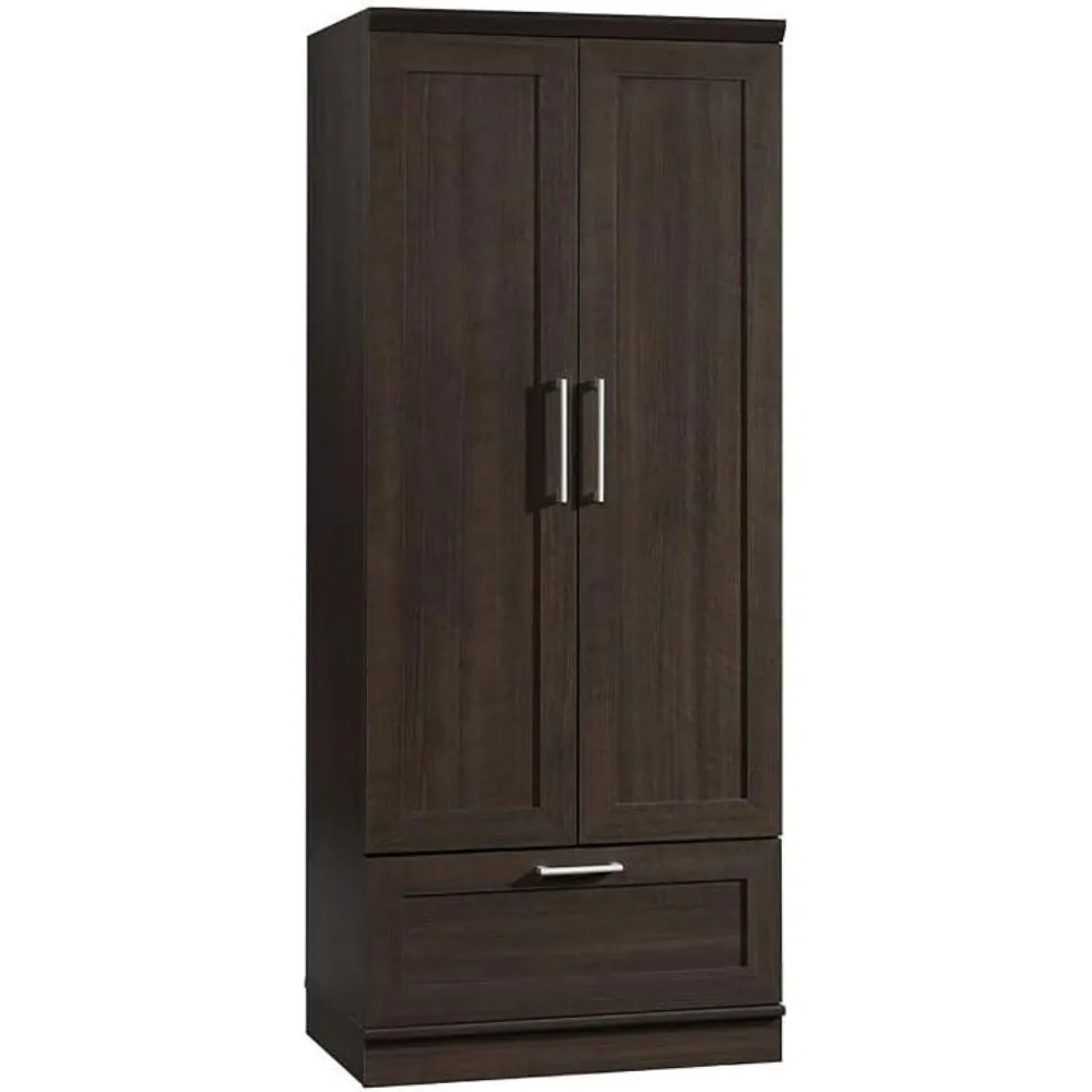 

Wardrobe Armoire, Storage Cabinet with 1-Drawer and Garment Rod in Dakota Oak Finish