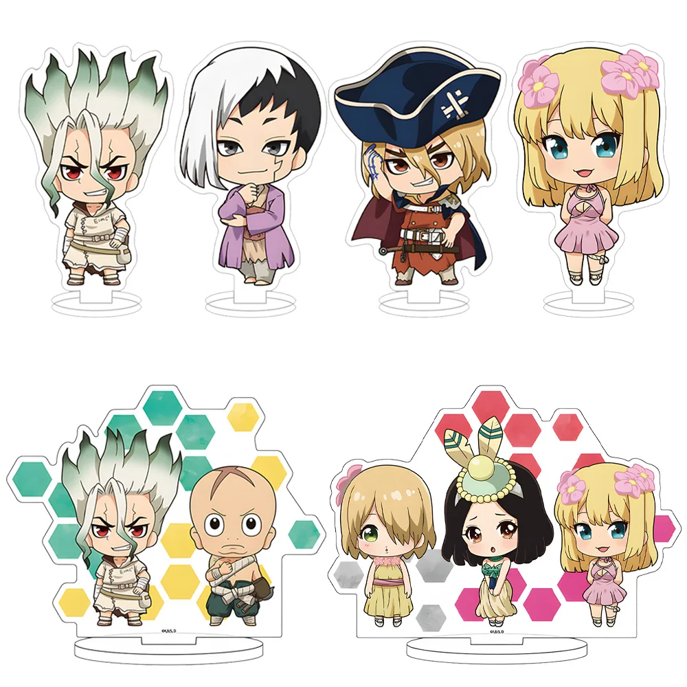 TV Anime Dr.STONE character Gen Asagiri Suika Ginro Kinro Chrome Senku Ishigami Ryusui Nanami Small Acrylic stand desk ornament