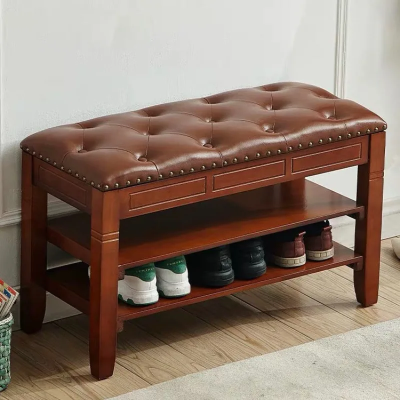 Shoe rack stool door can sit home indoor good-looking American changing stool shoe cabinet storage stool solid wood sh