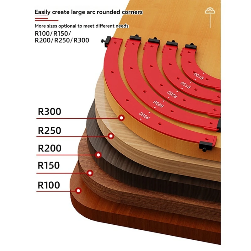 Inner/Outer Corner Large Arc Mold Electric Router Slotting Template Woodworking Curved Angle Chamfering Template Tools