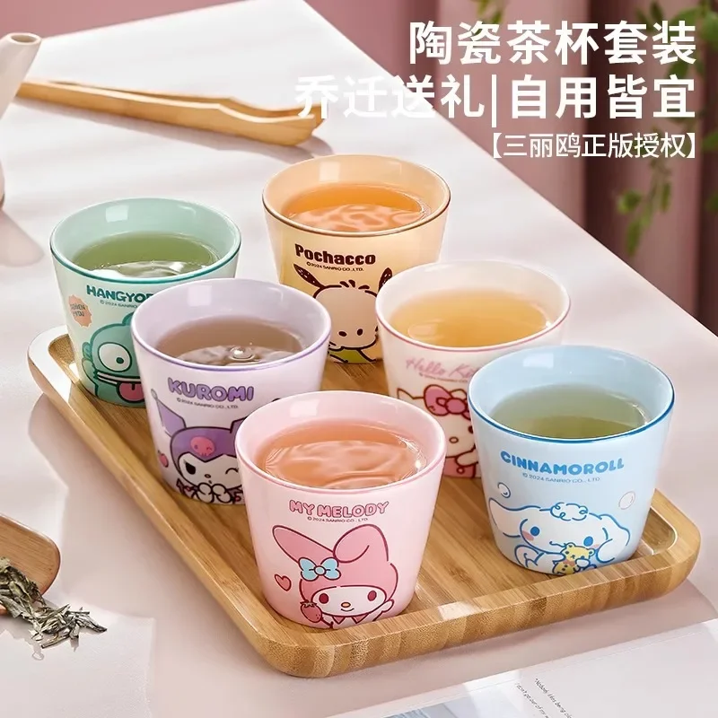 

MINISO Anime Kawaii Hello Kitty Cinnamoroll Ins Ceramic Cup Cute Cartoon My Melody Kuromi Tableware Bowl Toys for Kids