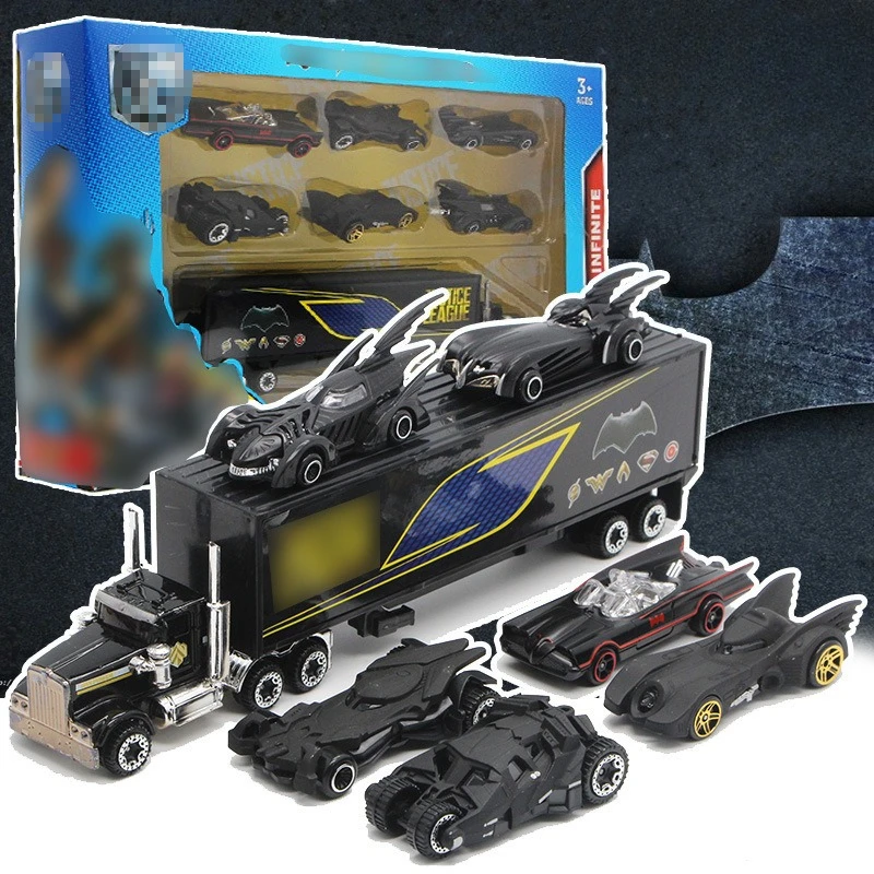 Alloy chariot set toys 6 styles with container truck children's pocket set small car