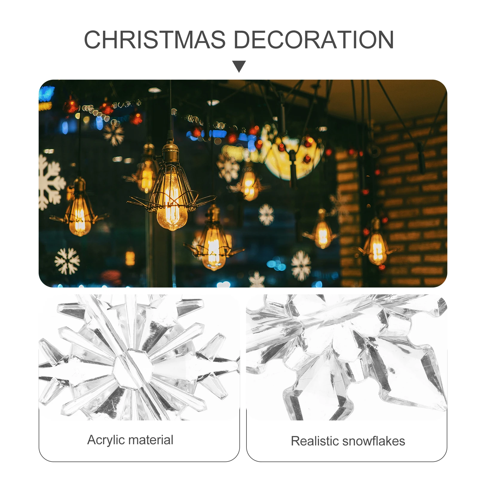 

36pcs Snowflake Decorations Clear Acrylic Ornaments DIY Crafting Festival Wedding Handcraft Project Scene Layout