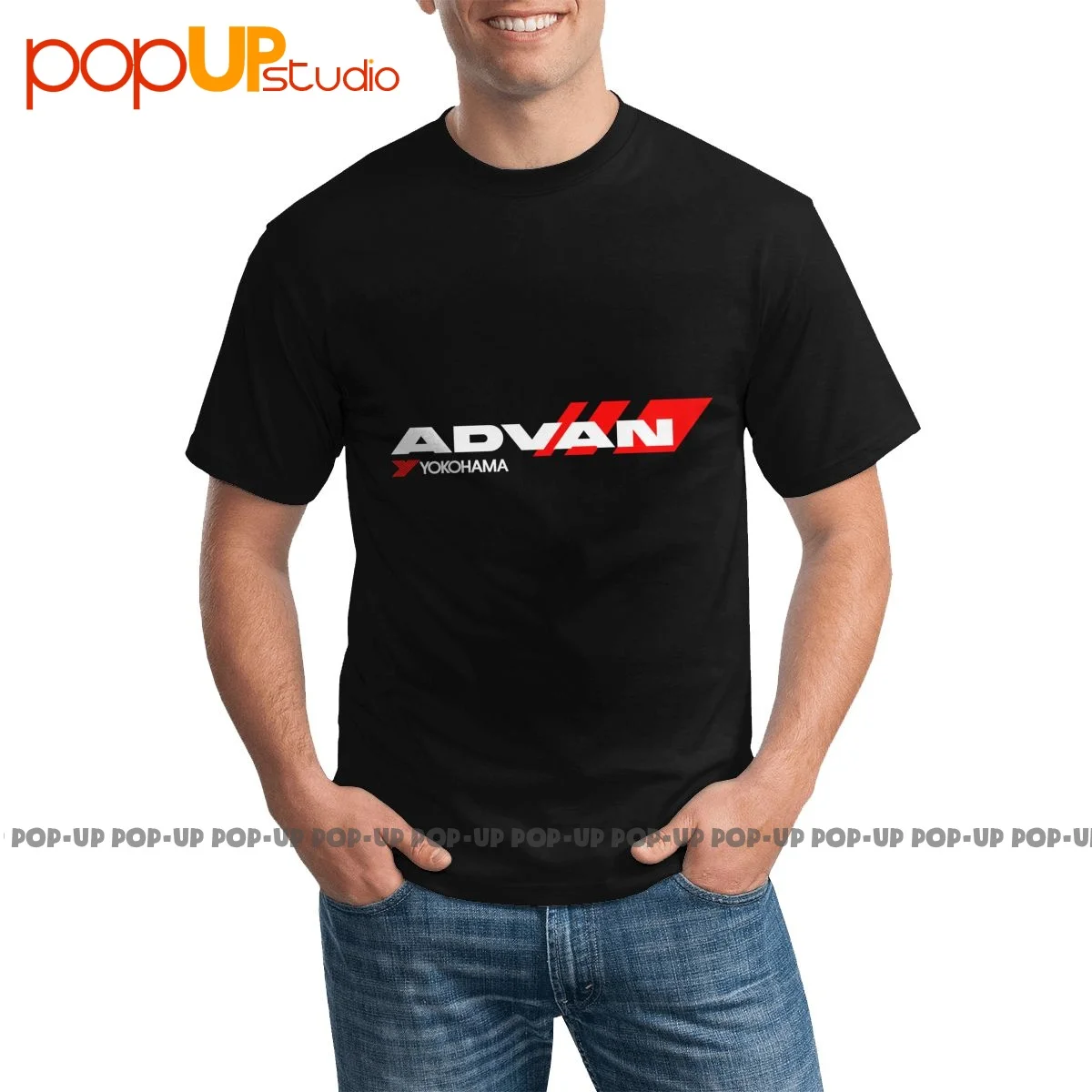 Pop Advan Yokohama Tires Car Racing Heavy T-shirt Print Splicing Best Quality Tee Shirt