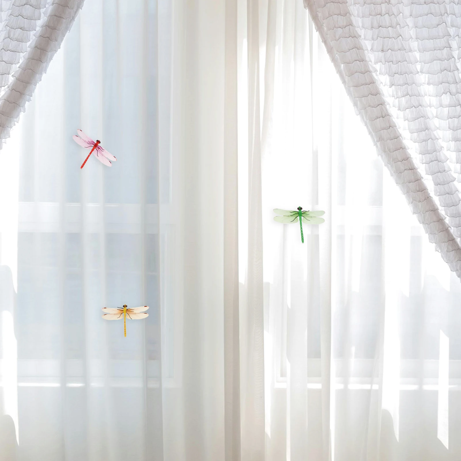 

20pcs Dragonflies Removable Props For Diy Home Decor Curtain Prop Delicate Dragonflies Curtain Prop Bedroom Window Decoration