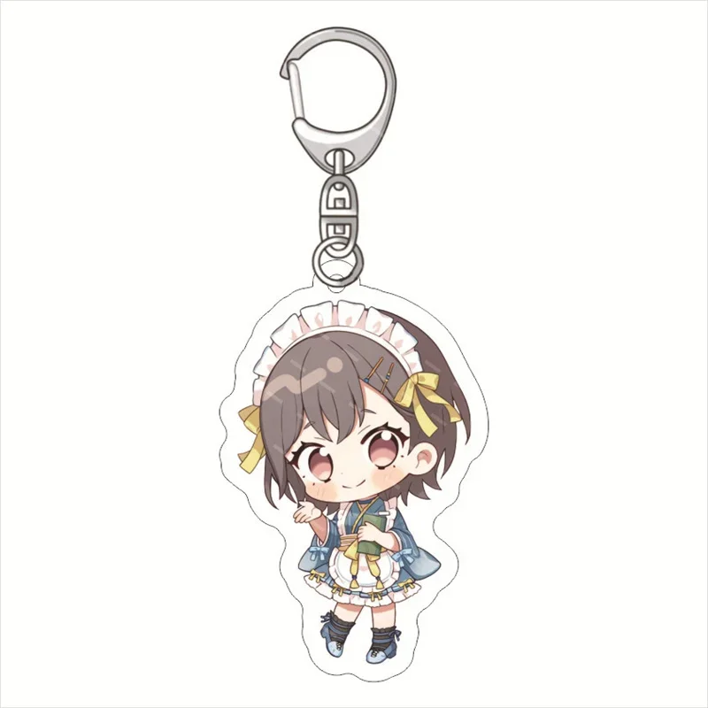 BanG Dream! Keychain Toyama Kasumi Ran Mitake Cute Figures Acrylic Key Chain Ring Holder Otaku Gift School Bag Charm Accessories