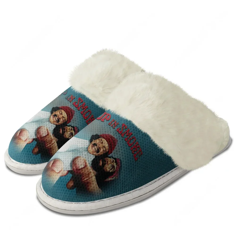 Up in Smoke Plush Edge Warm Shoe Men Women Home Casual Slipper Bedroom Thermal Cotton Personalized Lightweight Custom Slippers