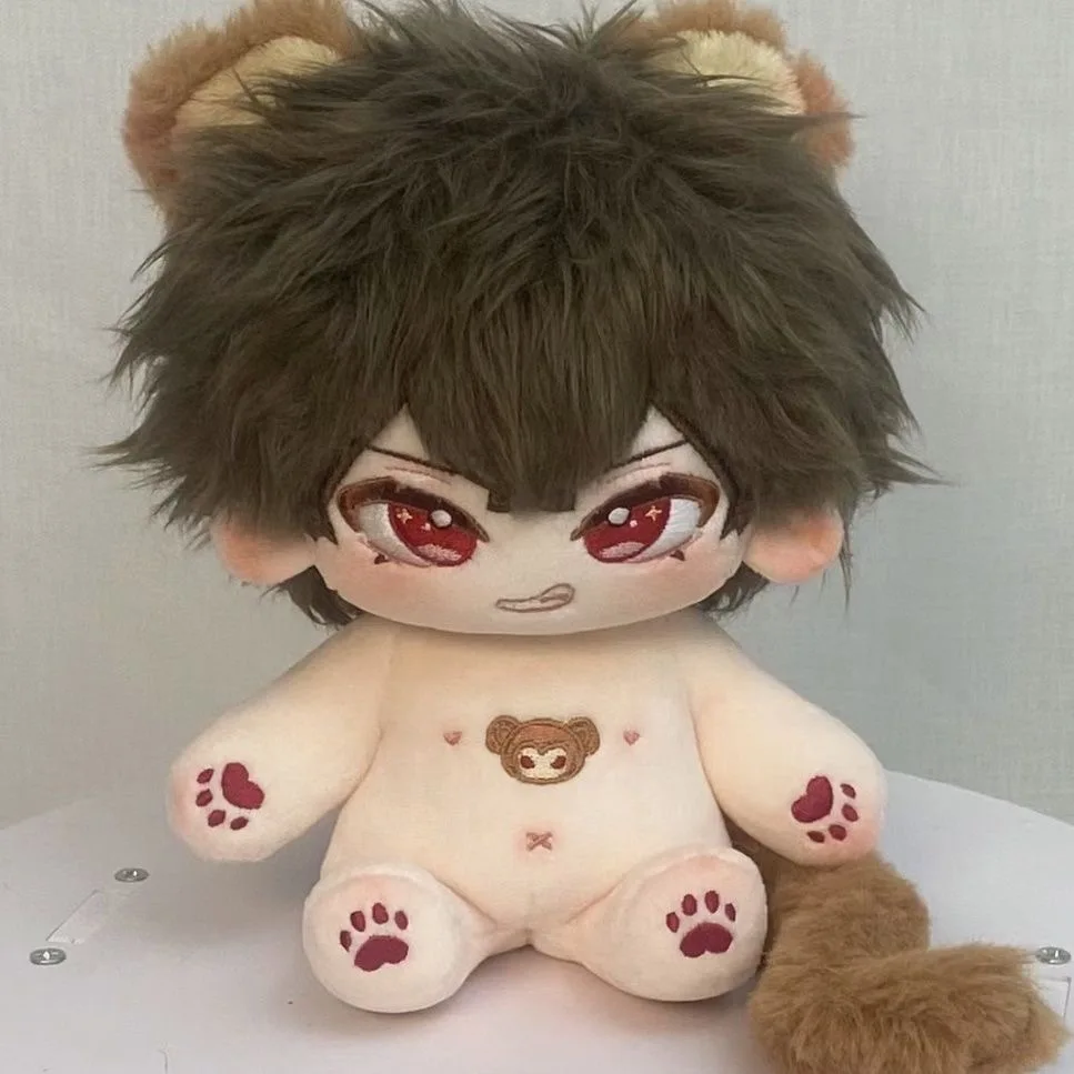 

Anime Role Attribute Beast Ears Tail Boy Plush Doll Cotton Stuffed Body Dress Up Clothes Plushies Toys Figures Gift 20cm